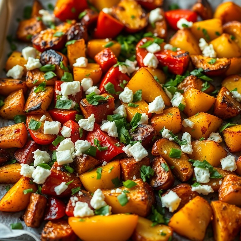 Mediterranes Ofengemüse mit Feta und Chili