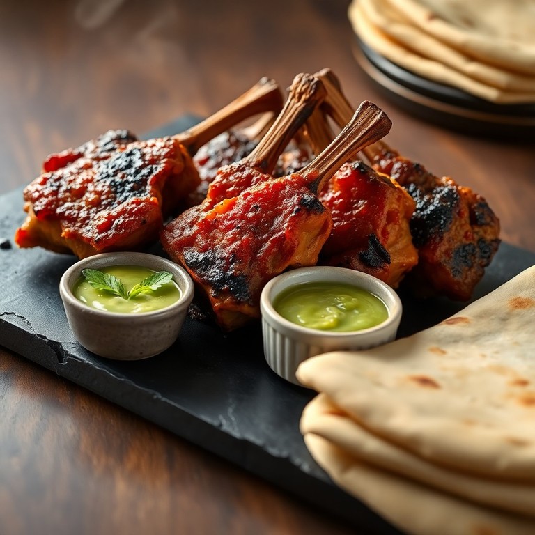 Tandoori Lamb Chops with Cooling Mint Raita