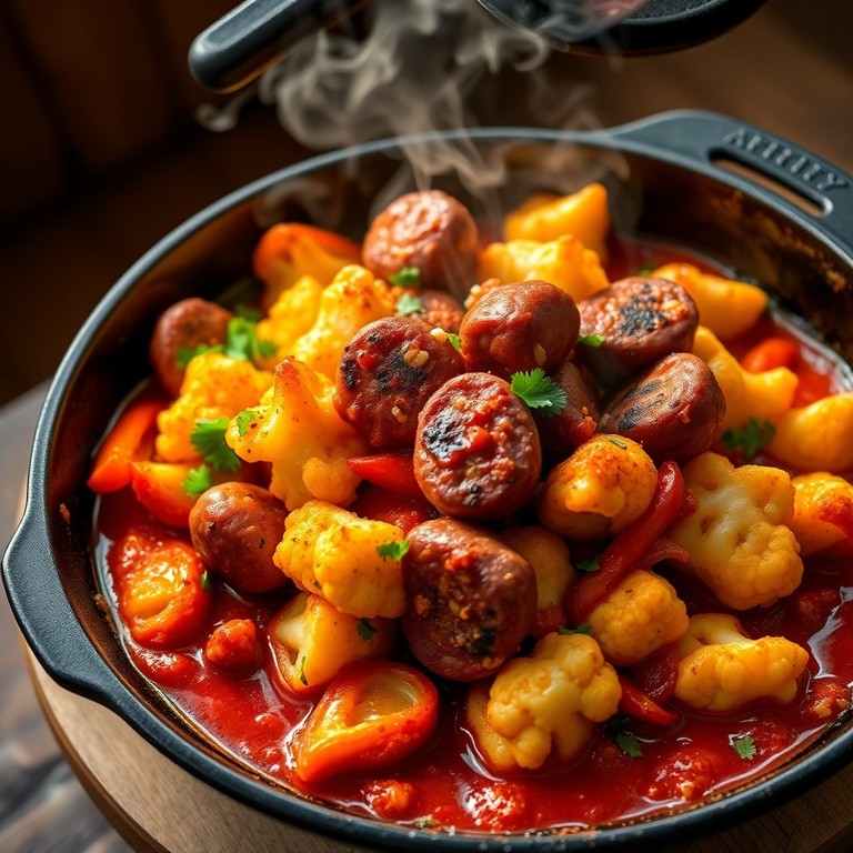 Spicy Cauliflower & Sausage Skillet