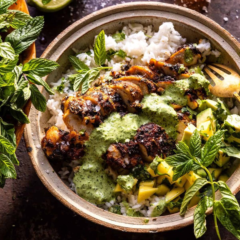 Peruvian Chicken with Creamy Green Sauce