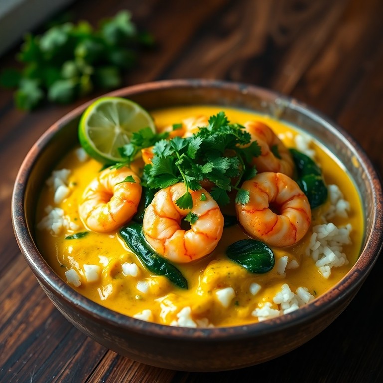 One-Pot Creamy Coconut Curry Shrimp with Spinach