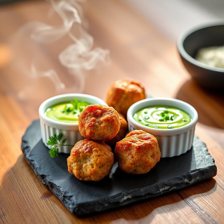 Mini-Frikadellen mit Kräuterquark-Dip aus der Heißluftfritteuse