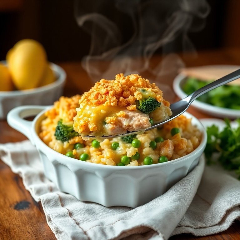 Creamy Broccoli Cheddar Chicken & Rice Casserole