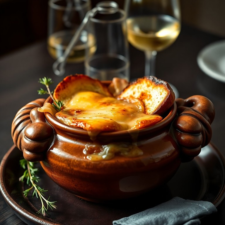 Soupe à l'oignon gratinée classique