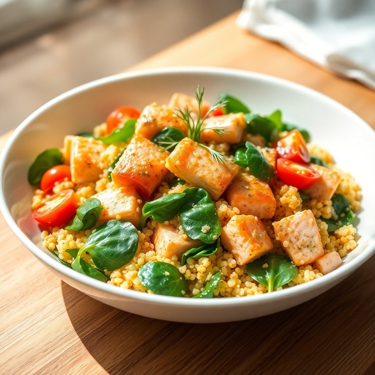 Ensalada Templada de Salmón y Quinua con Aderezo Cítrico