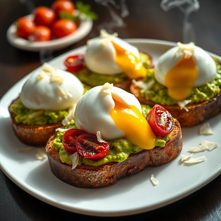Tostadas Campestres con Huevo Pochado y Aguacate