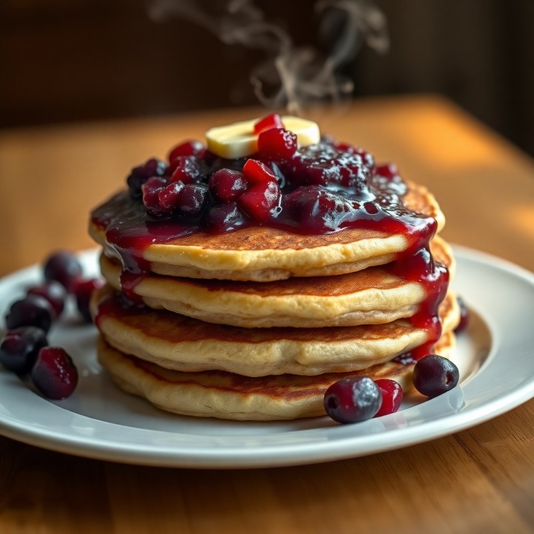 Panqueca Americana Rústica com Frutas Vermelhas