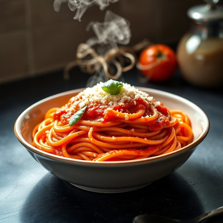 Klassische Spaghetti mit Tomatensoße