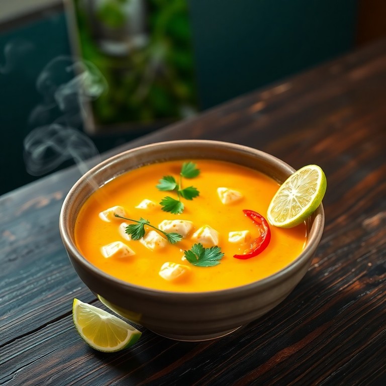 Krämig Kycklingsoppa med Lime och Kokos