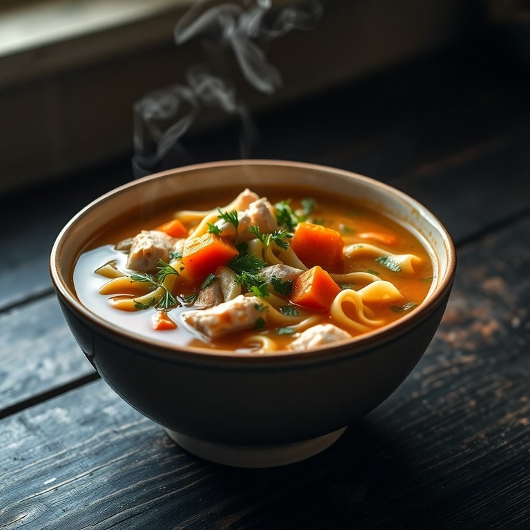 Крестьянский Куриный Суп с Домашней Лапшой