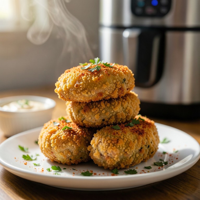 Bolinhos Croucantes de Frango Desfiado na Airfryer