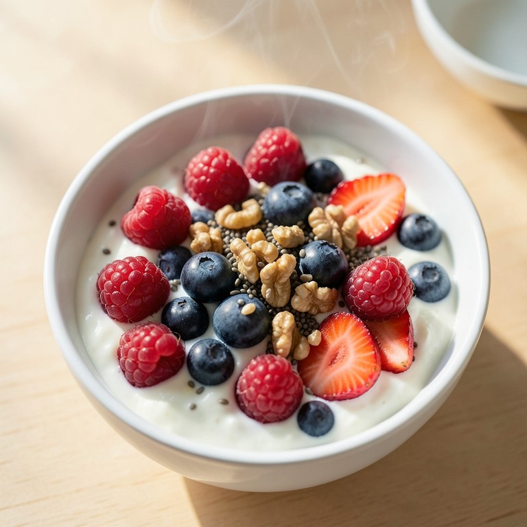 Yaourt Grec Crémeux aux Fruits Rouges et Noix Croquantes