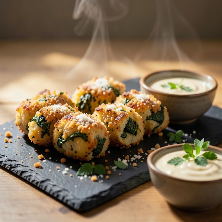 Crispy Spinach Potato Bites