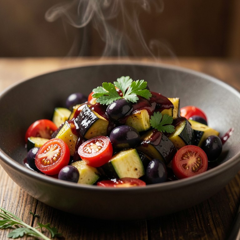 Ratatouille Mediterrâneo com Molho de Vinho Tinto