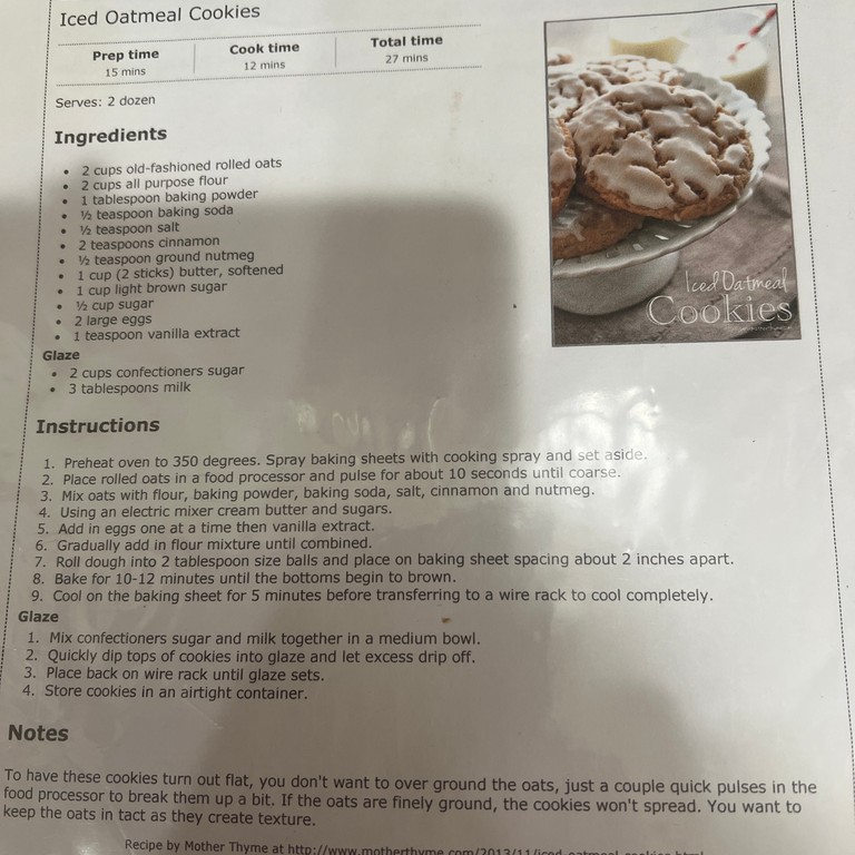 Iced Oatmeal Cookies