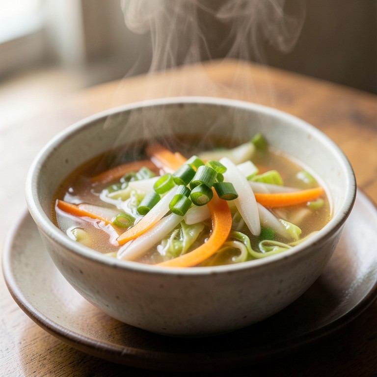 East Asian Style Savory Cabbage and Carrot Soup
