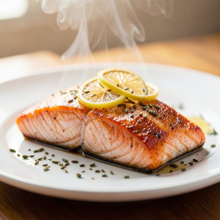 Fırında Limonlu Kekikli Somon