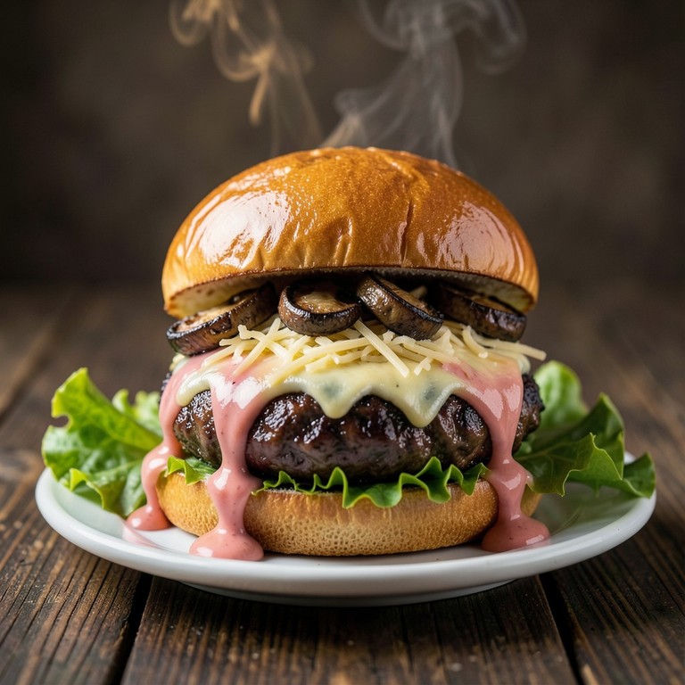 Hamburguesas Caseras Estilo 'Todo Incluido' con Pan de Mantequilla y Aderezo Cremoso Picante