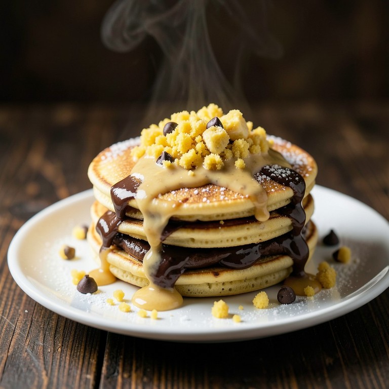 Panqueques Rellenos de Plátano y Chocolate con Salsa de Queque