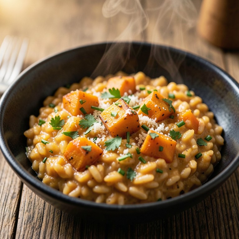 Risotto Crémeux au Potimarron Rôti et Herbes Fraîches
