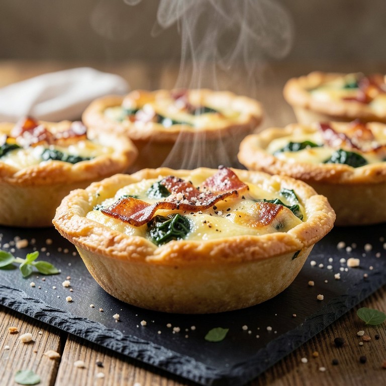 Mini Quiches Surprise aux Épinards Surgelés et Bacon