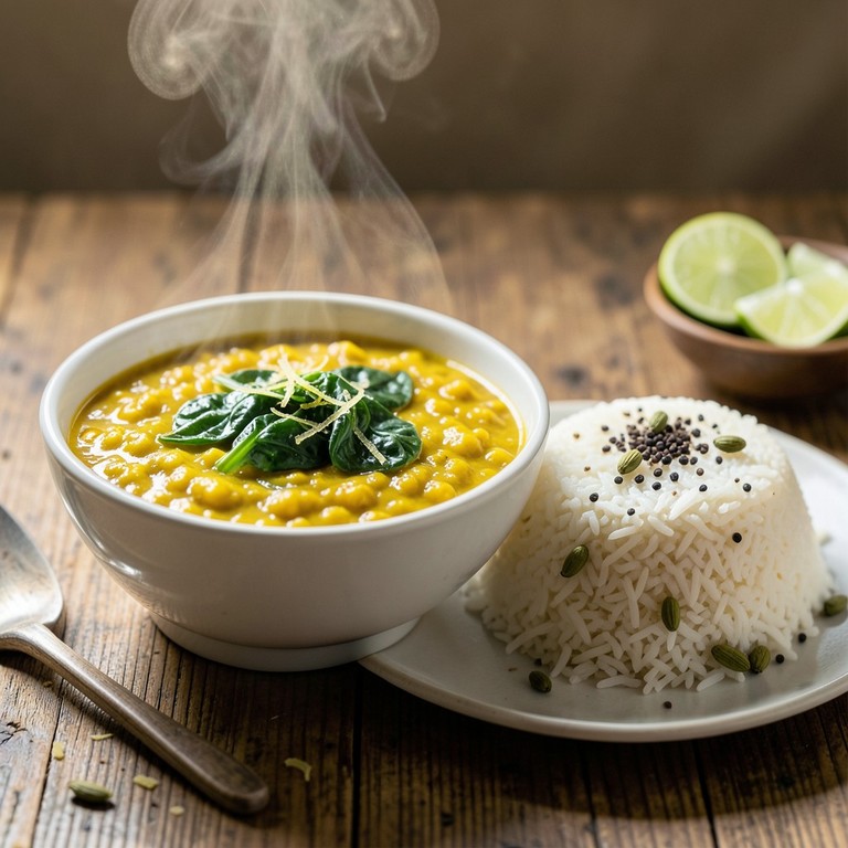 Dahl Végétalien aux Épinards et Citron Vert