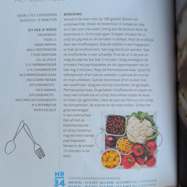 OVENSCHOTEL MET BLOEMKOOLPUREE