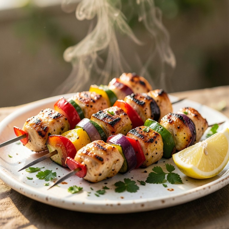 Espetinhos Divertidos de Frango e Legumes