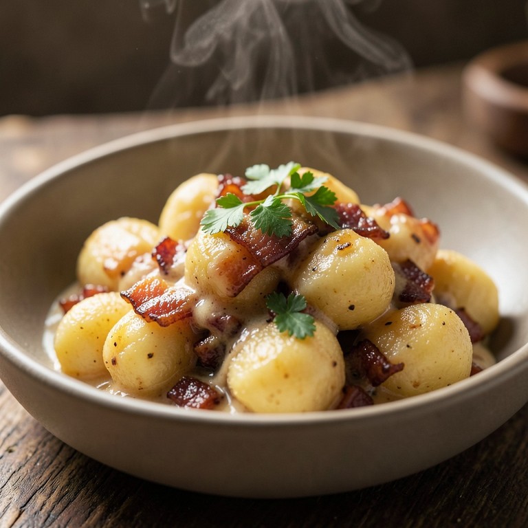 Nhoque de Batata com Molho Cremoso de Bacon