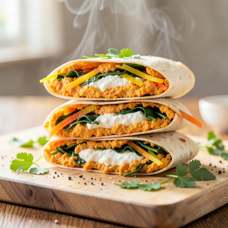 Wraps Colorés au Houmous et Légumes Croquants