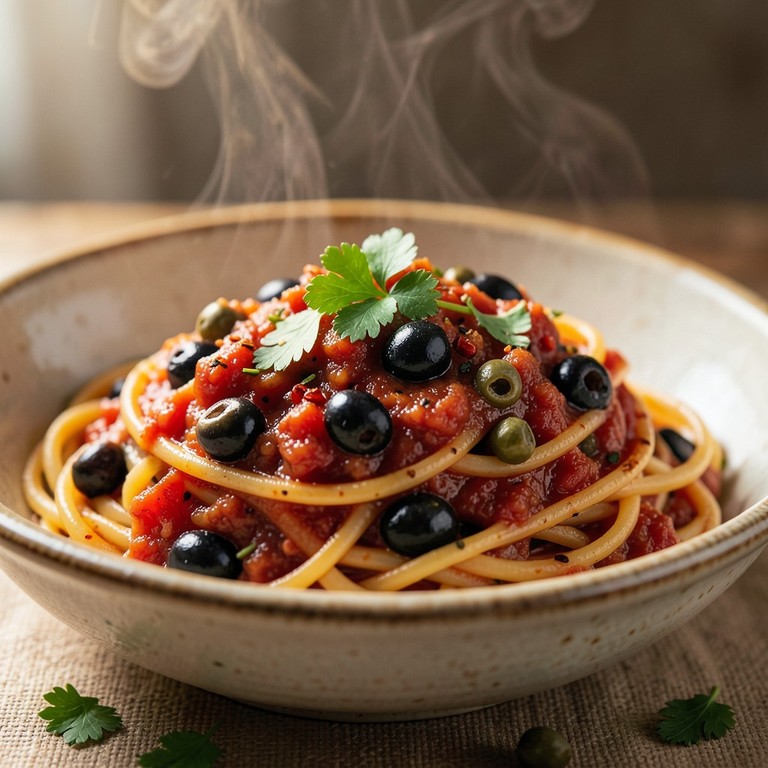 Espaguete 'A Puttanesca' Rápido