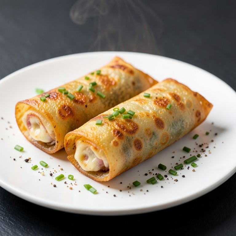 Rollitos Crujientes de Jamón y Queso en Freidora de Aire