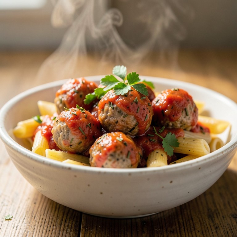 Hurtige Frikadeller i Krydret Tomatsauce