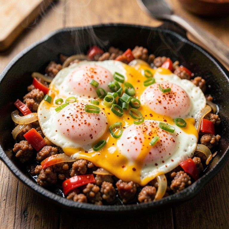 Spicy Chicken Sausage and Egg Breakfast Skillet