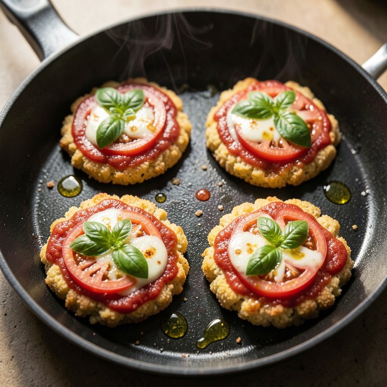 Mini Pizzasde Frigideira com Base de Couve-flor