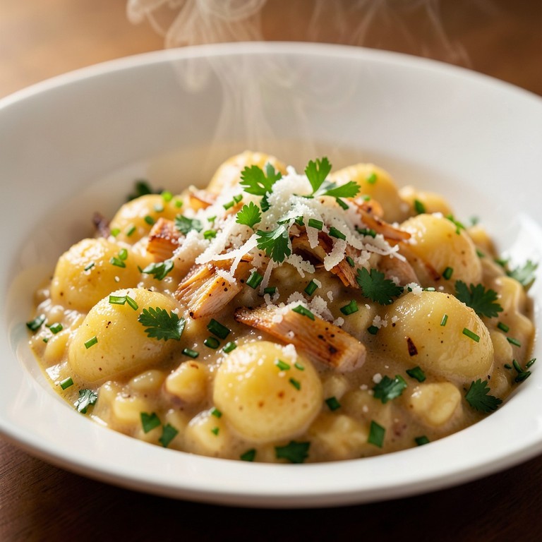 Gnocchis Façon Risotto au Poulet Rôti, Parmesan et Herbes Fraîches