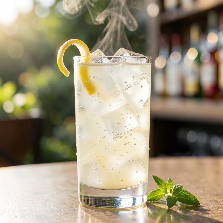 Elegant Gin & Elderflower Fizz (Upright, No Ice)