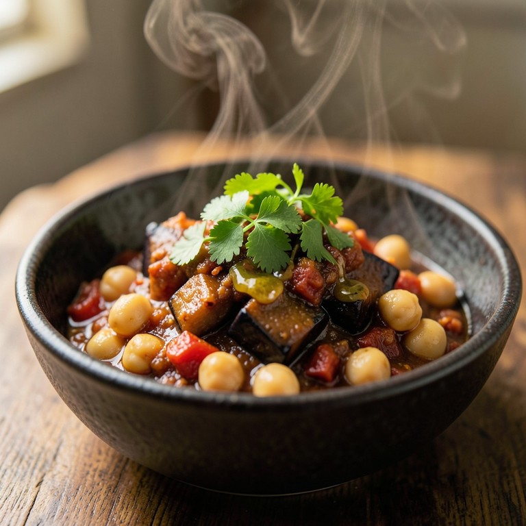 Spicy Eggplant and Chickpea Curry (Baingan Chana Masala)