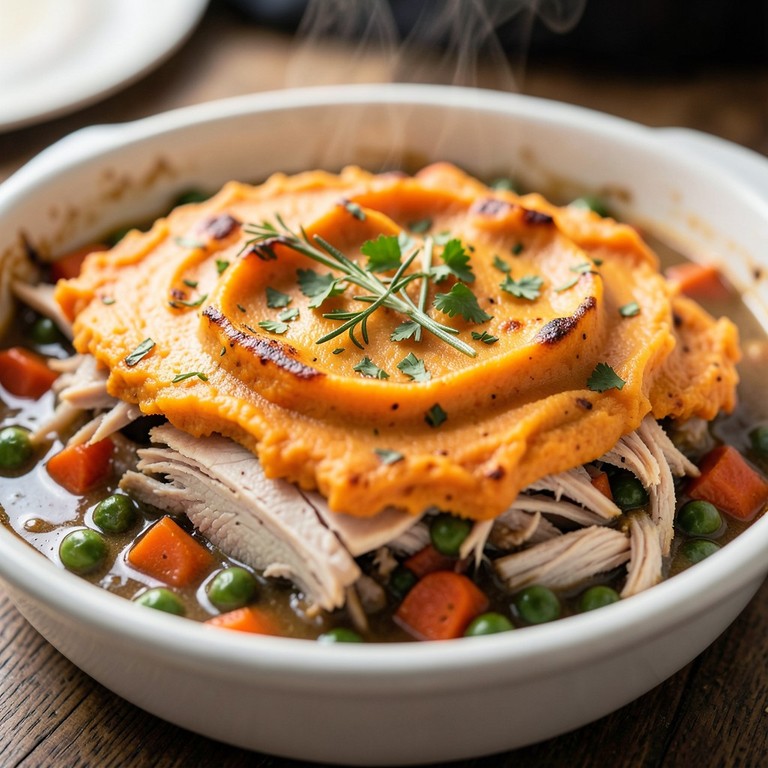 Smoked Turkey and Sweet Potato Shepherd's Pie with Rosemary