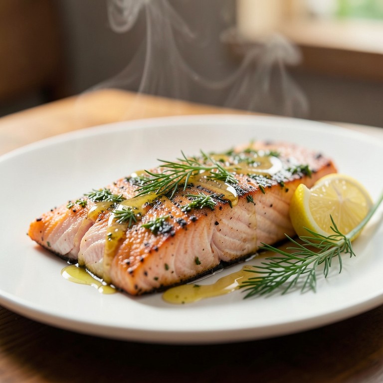Lachsfilet mit Zitronen-Dill-Marinade aus der Heißluftfritteuse