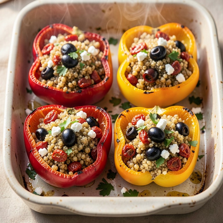 Gefüllte Paprika mit Quinoa und mediterranem Gemüse