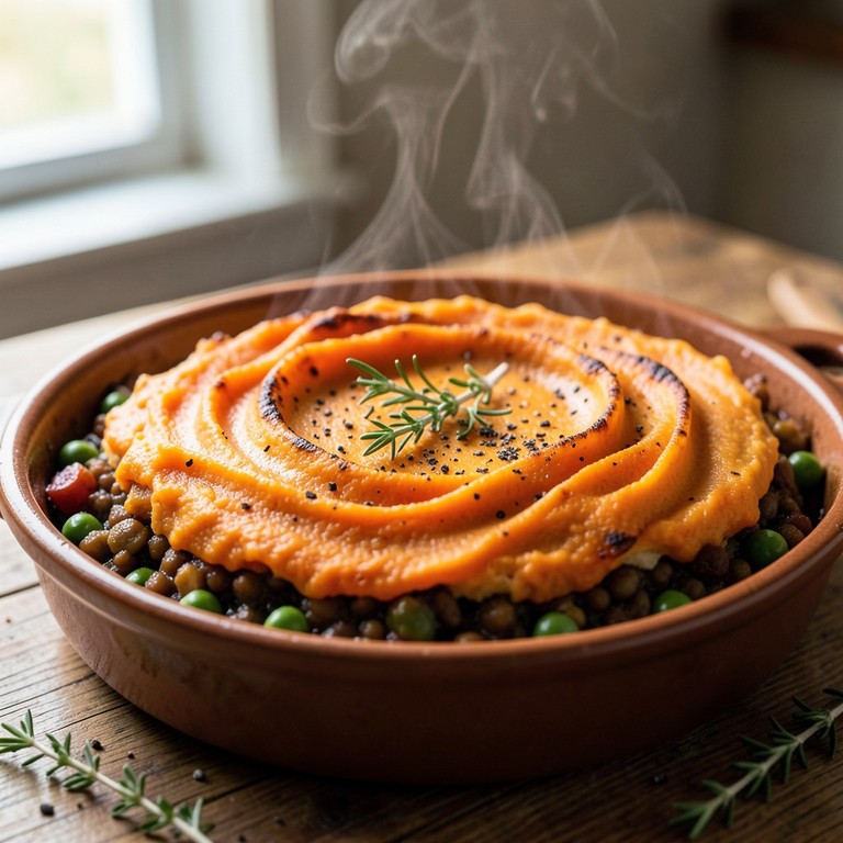 Linsen-Shepherd's Pie mit Süßkartoffel-Topping