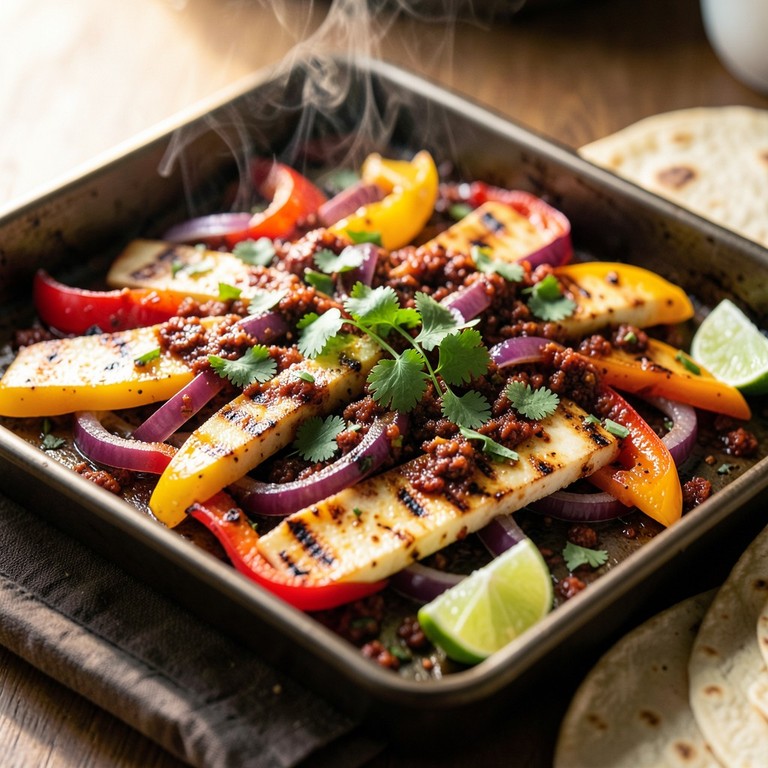 Sheet Pan Halloumi and Veggie Fajitas