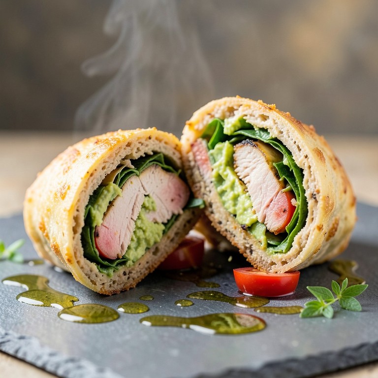 Wrap Rápido de Peru e Abacate na Airfryer