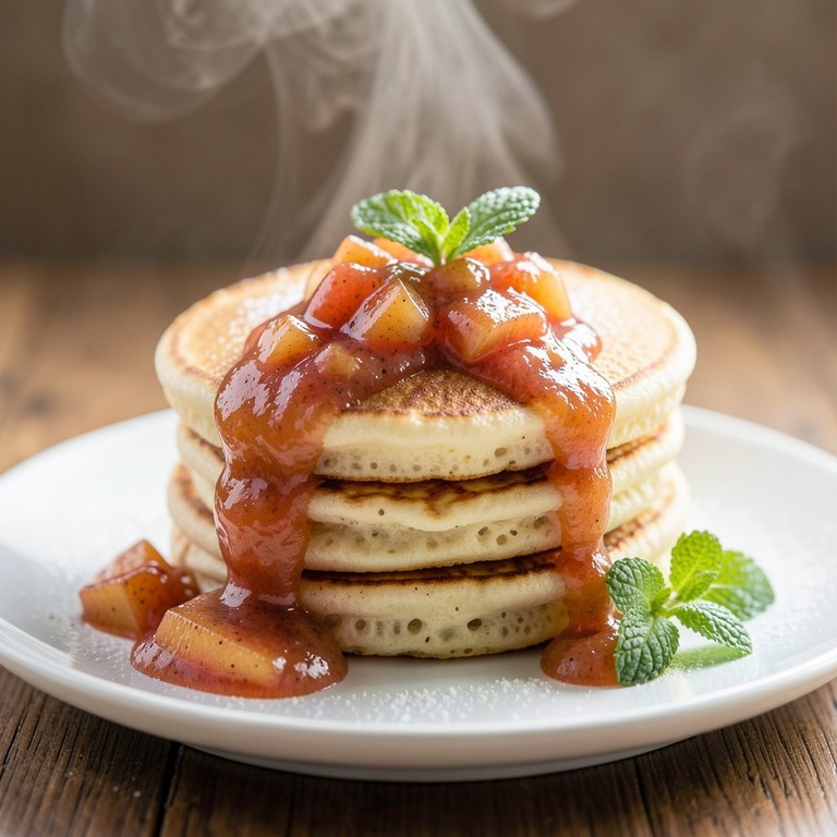 Skyr-Pfannkuchen mit Apfelmus