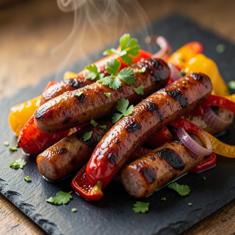 Saucisses Italiennes Croustillantes à l'Air Fryer, Poivrons et Oignons Caramélisés