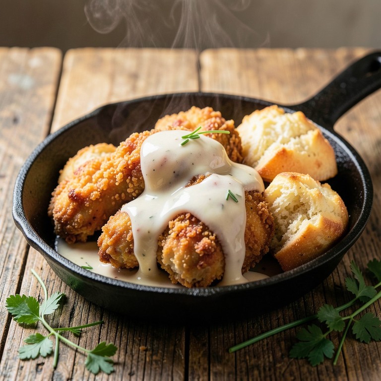 Southern Fried Chicken and Biscuit Skillet