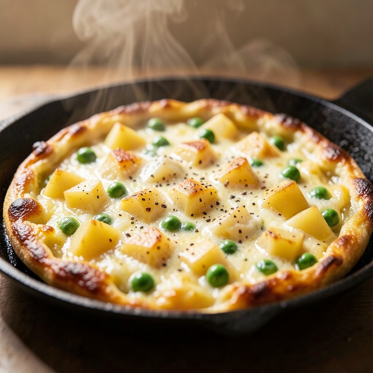 Frittata Cremosa di Patate e Piselli con Ricotta