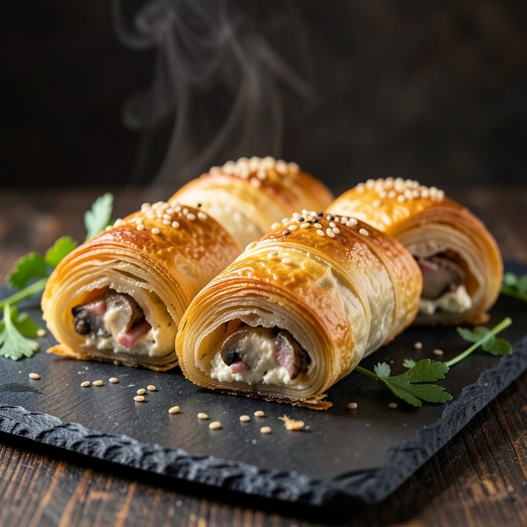 Rollitos Crujientes de Champiñones y Jamón con Queso de Cabra en Freidora de Aire