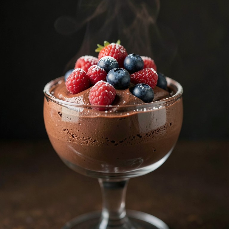 Mousse de Chocolate Nobre com Frutas Vermelhas Ultrarrápida